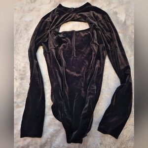 Black Velvet Long Sleeve Bodysuit